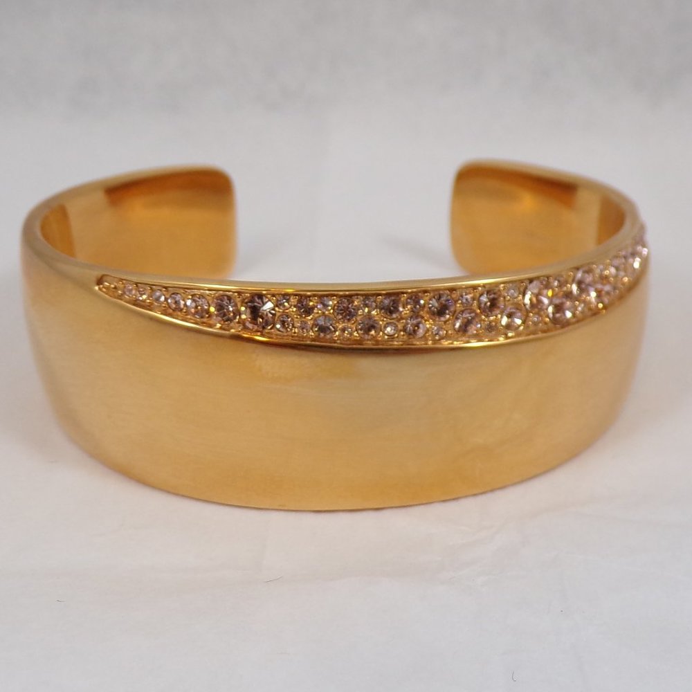 DKNY ROSE GOLD CRYSTAL PAVE CUFF STYLE BRACELET